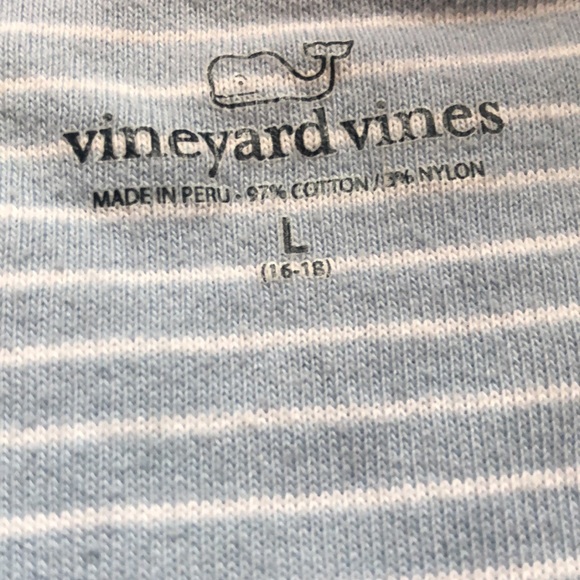 Girls Vineyard Vines 1/4 Zip Top Large 16-18 Baby Blue Pink Cotton Blend - Picture 3 of 6
